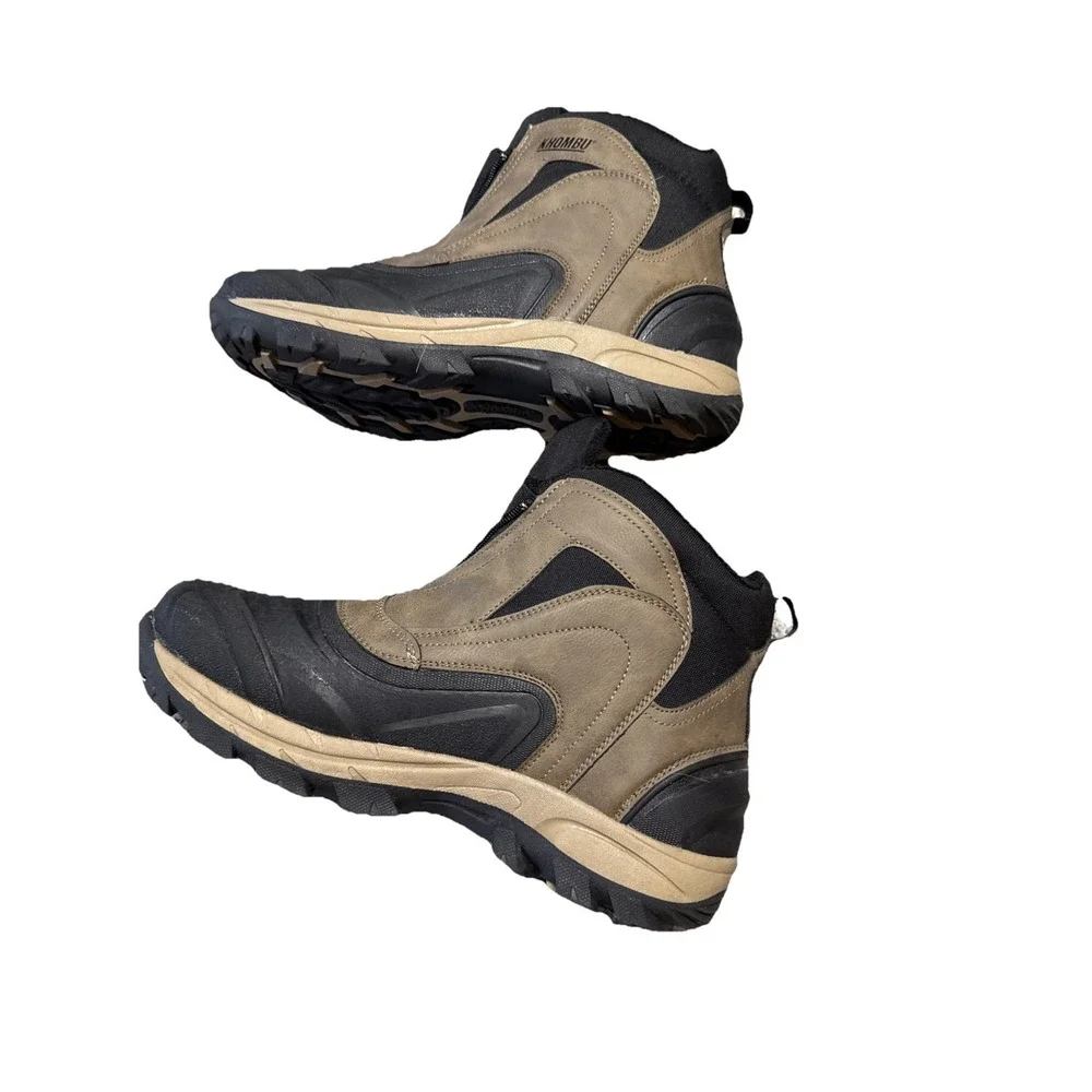 Khombu Cliff Men's Brown‎ Cushioned, Warm Lining, Zipper Closure, Boots S 12